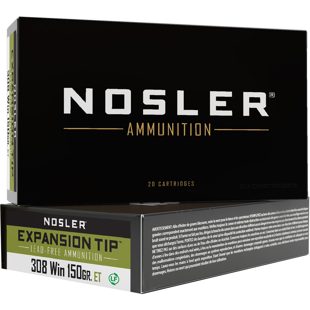 Nosler E-tip 308 Win. 150 Gr. Lead-free Ammunition 20 Rd.