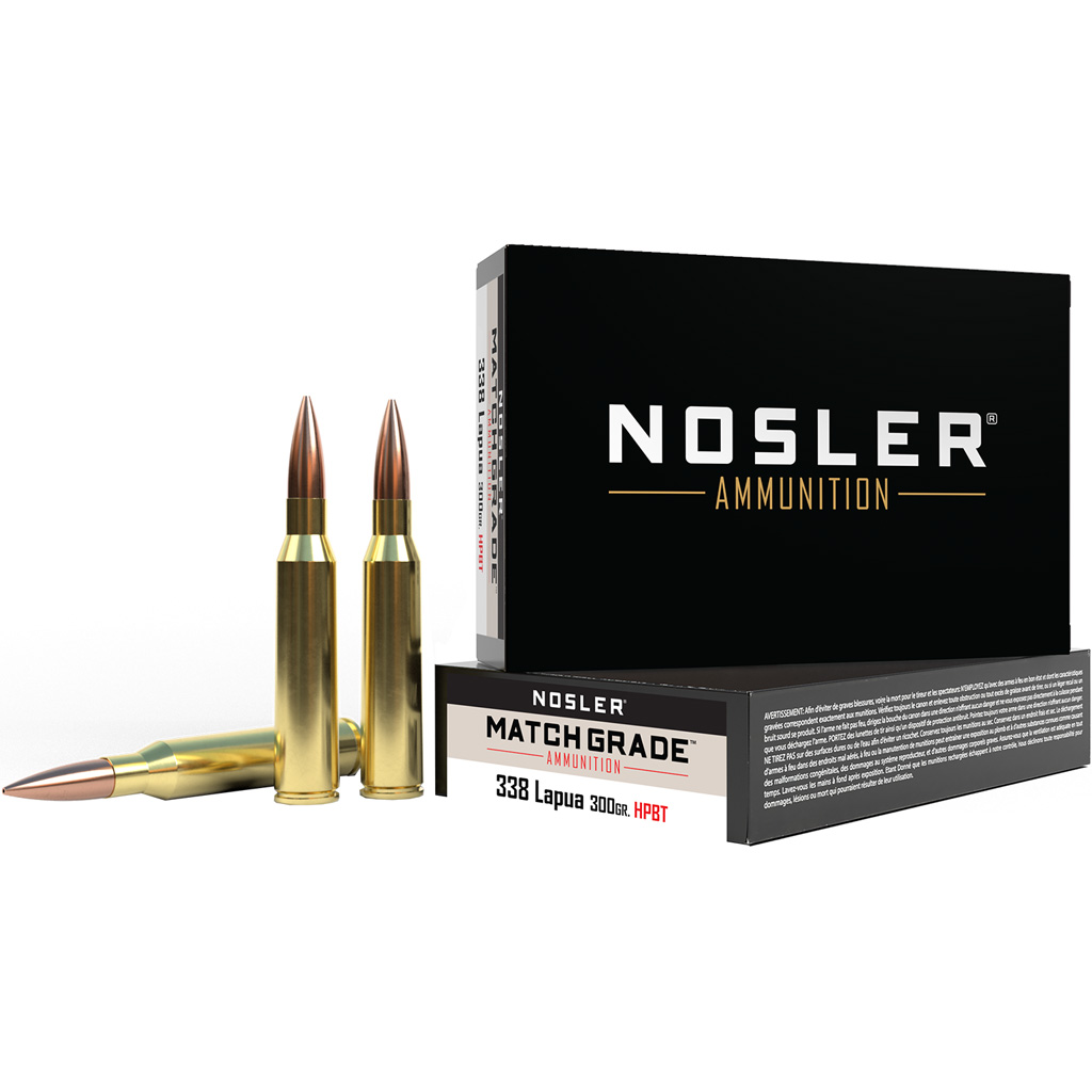 Nosler Match Grade 338 Lapua 300 Gr. Custom Competition 20 Rd.