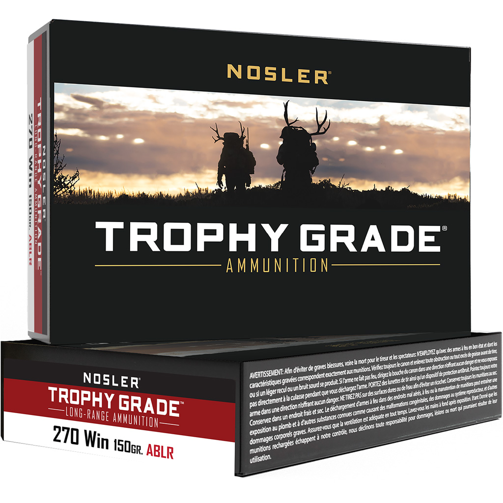 Nosler Trophy Grade Long Range Rifle Ammunition 270 Win 150 Gr 20 Rd