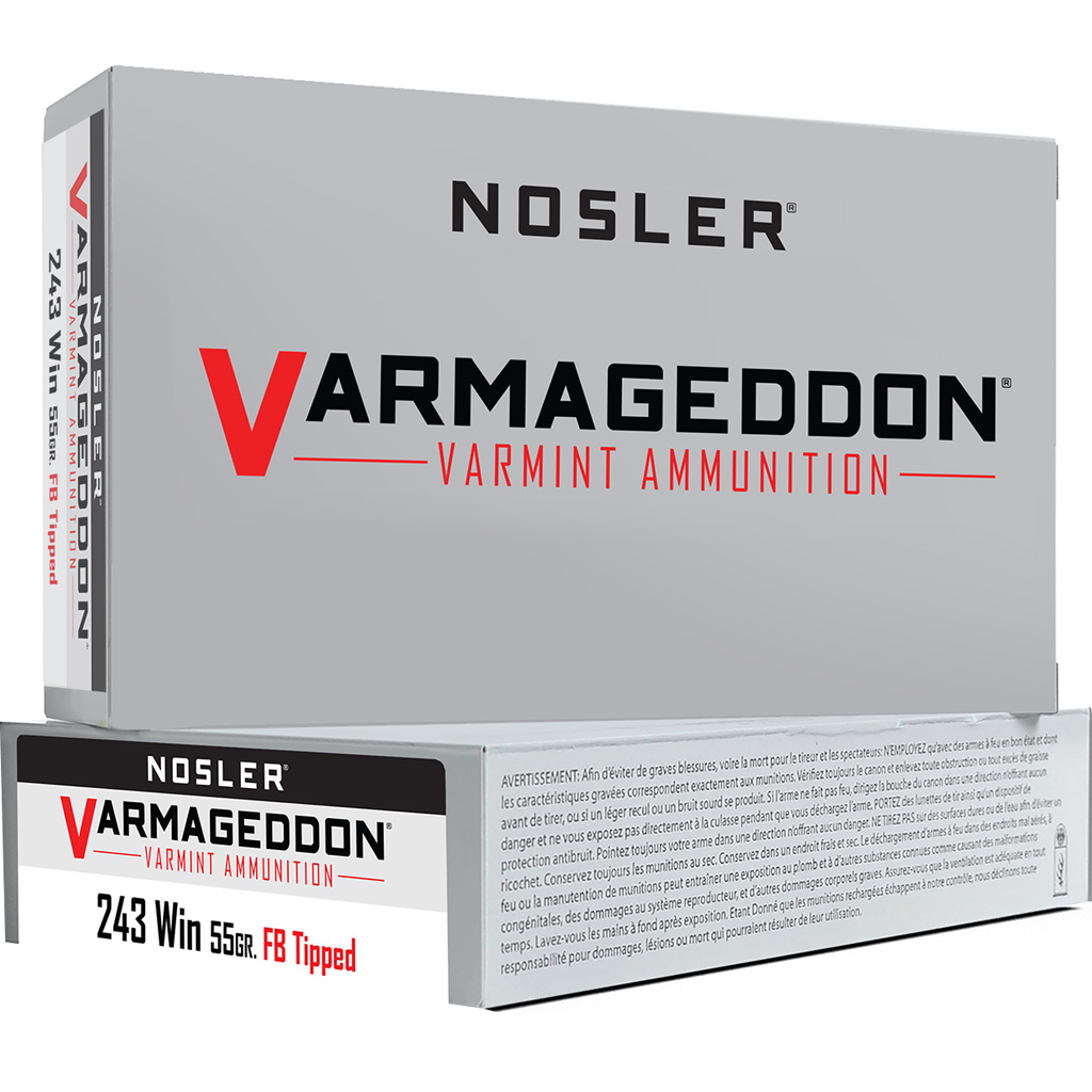 Nosler Varmageddon 243 Win 55 Gr Fbt 20 Rd