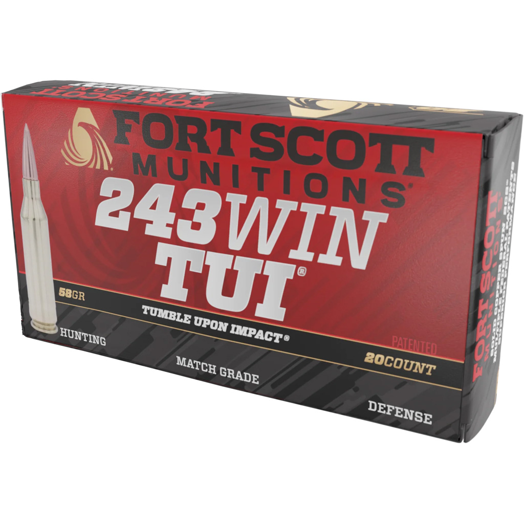 Fort Scott Munitions 243 Win 58 Gr Tumble Upon Impact Ammo 20 Rd