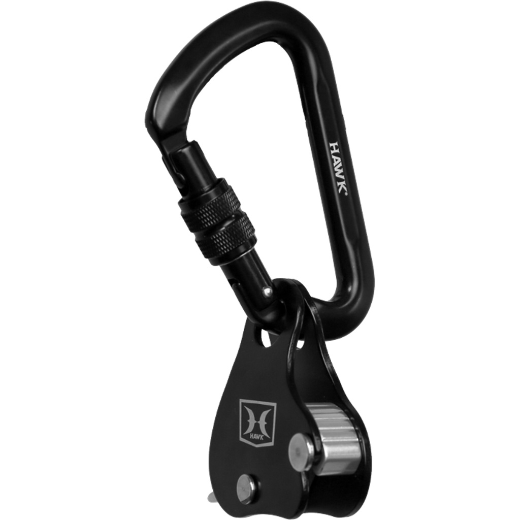 Hawk Ascender Combo With Carabiner - Black 7075 Aluminum