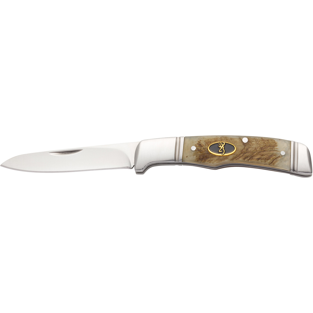 Browning Joint Venture 3 Pocket Knife Jigged Sheep Horn