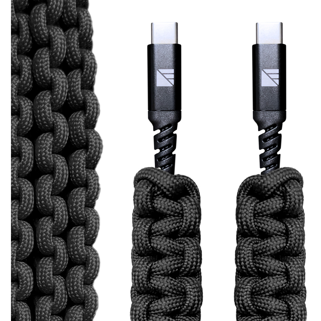 Dark Energy Usb-c to Usb-c Paracord Cable Black