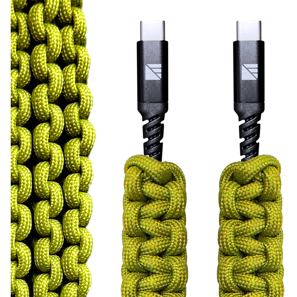 Dark Energy Usb-c to Usb-c Paracord Cable Green