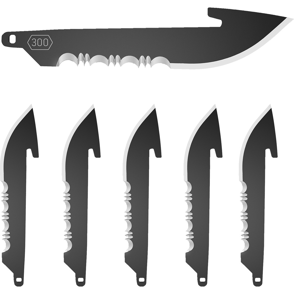 Outdoor Edge Replacement Blades Serrated Black 3 6-PACK