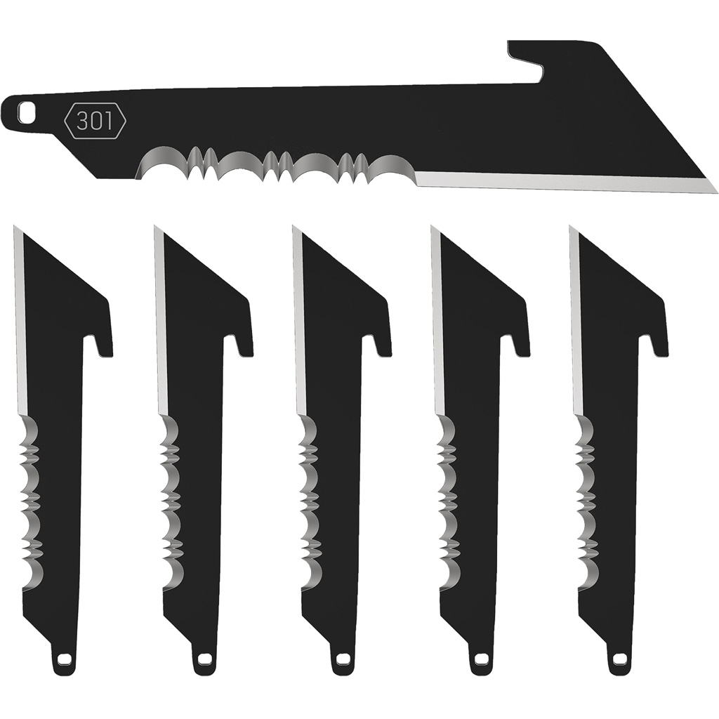 Outdoor Edge Utility Replacement Blades Serrated Black 3 In. 6 Pk.