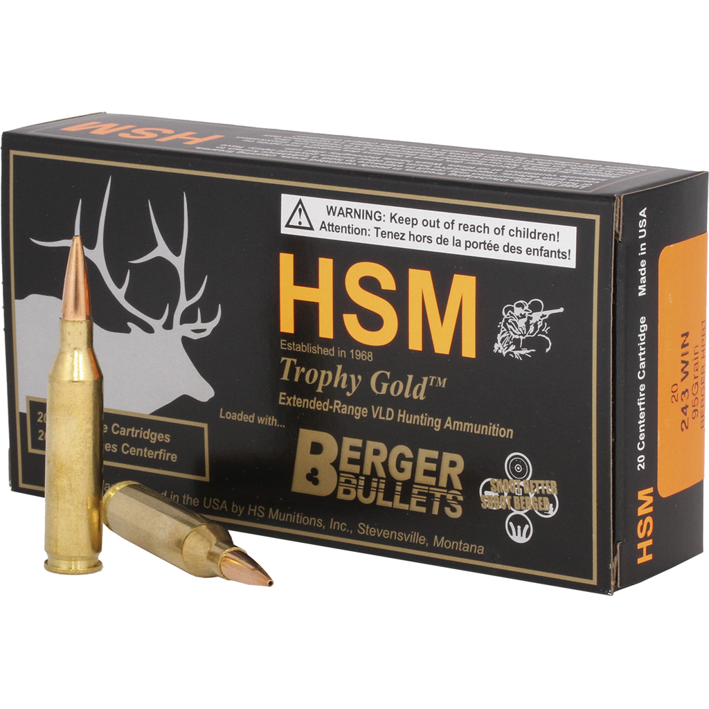 Hsm Trophy Gold 243 Win 95 Gr. Berger Vld 20 Rd.