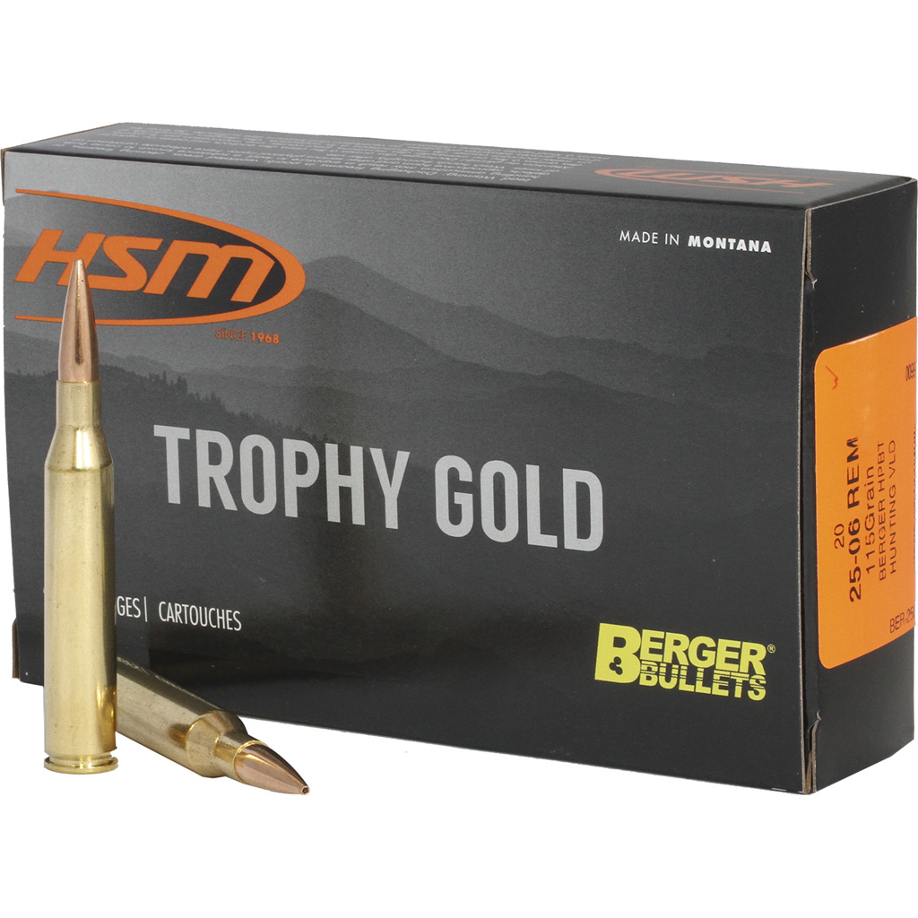 Hsm Trophy Gold 25-06 Rem 115 Gr. Berger Vld 20 Rd.