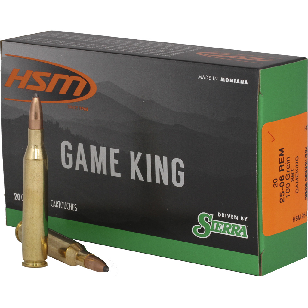 Hsm Game King 25-06 Rem 100 Gr Spitzer Boat Tail 20 Rd