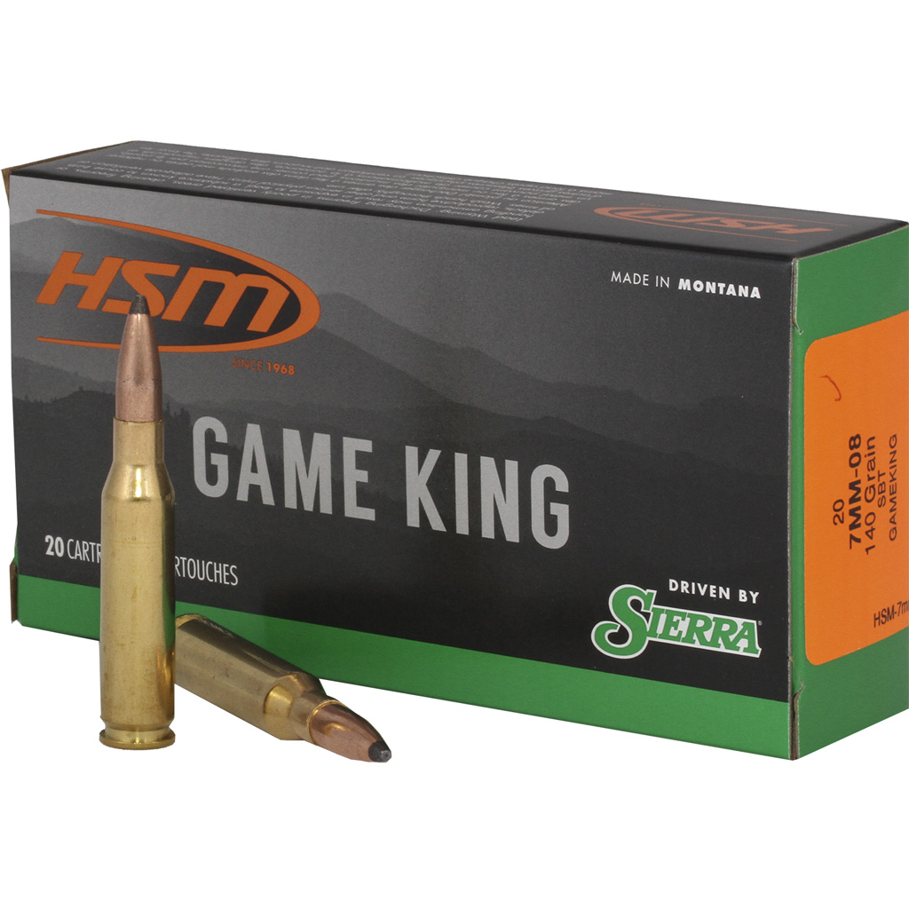 Hsm Game King 7MM-08 Rem 140 Gr Spitzer Boat Tail 20 Rd.