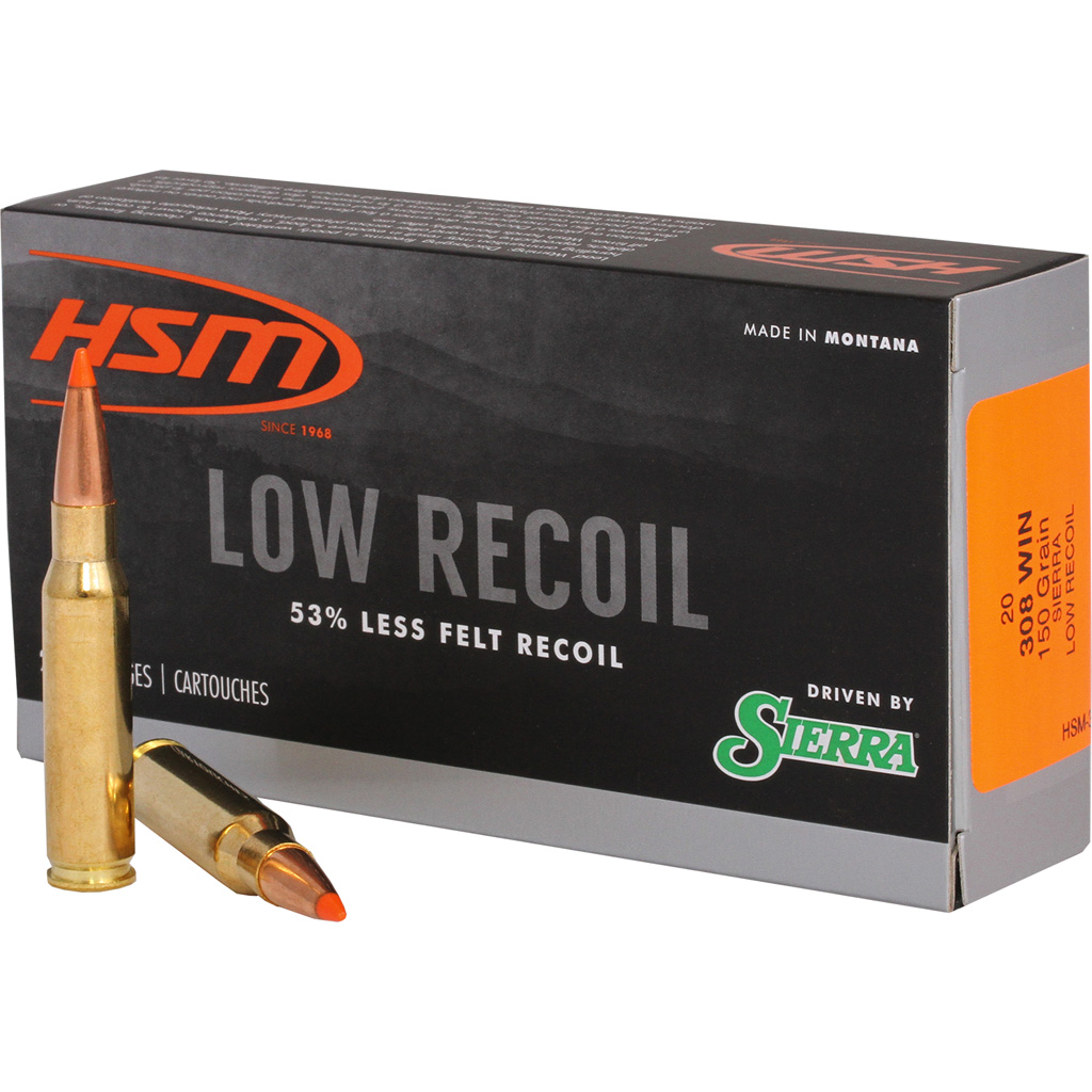 Hsm Low Recoil 308 Win 150 Gr 20 Rd.