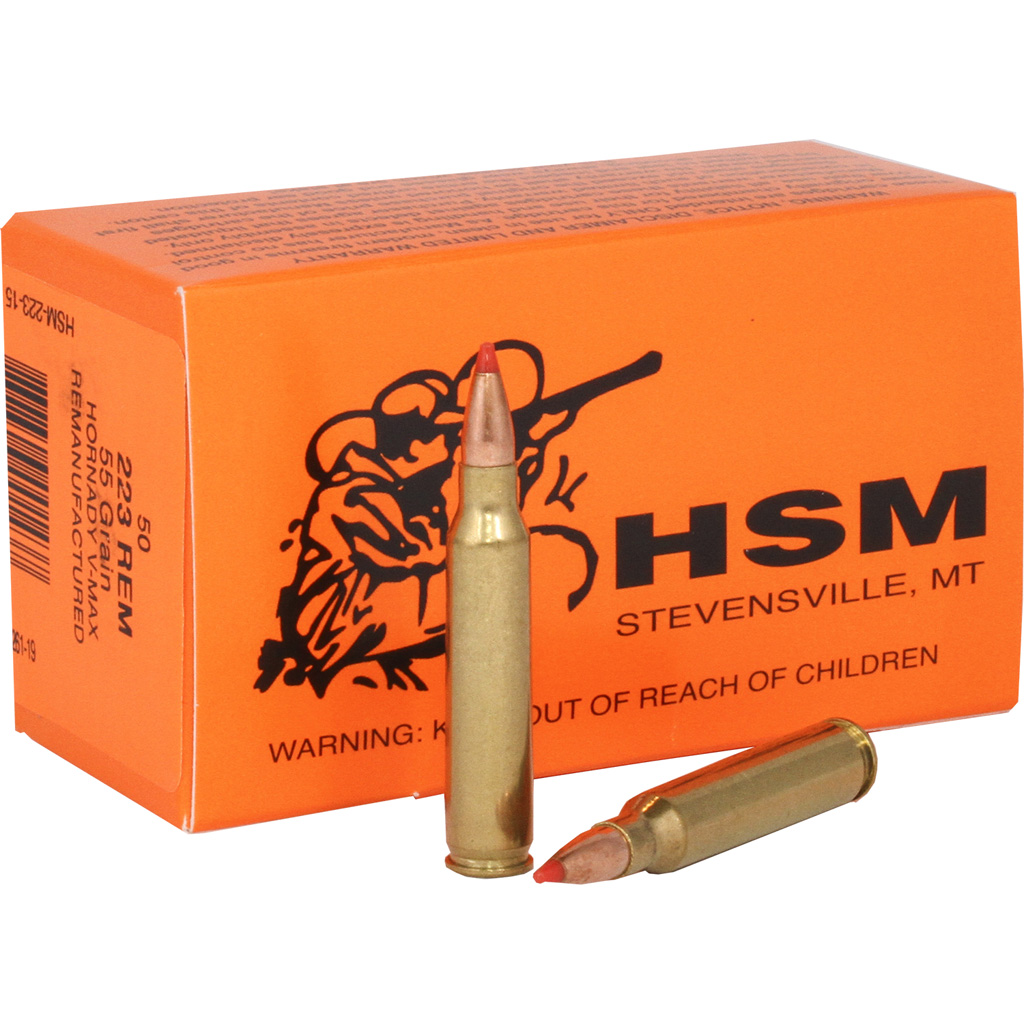 Hsm Remanufactured 223 Rem 55 Gr V-max 50 Rd.