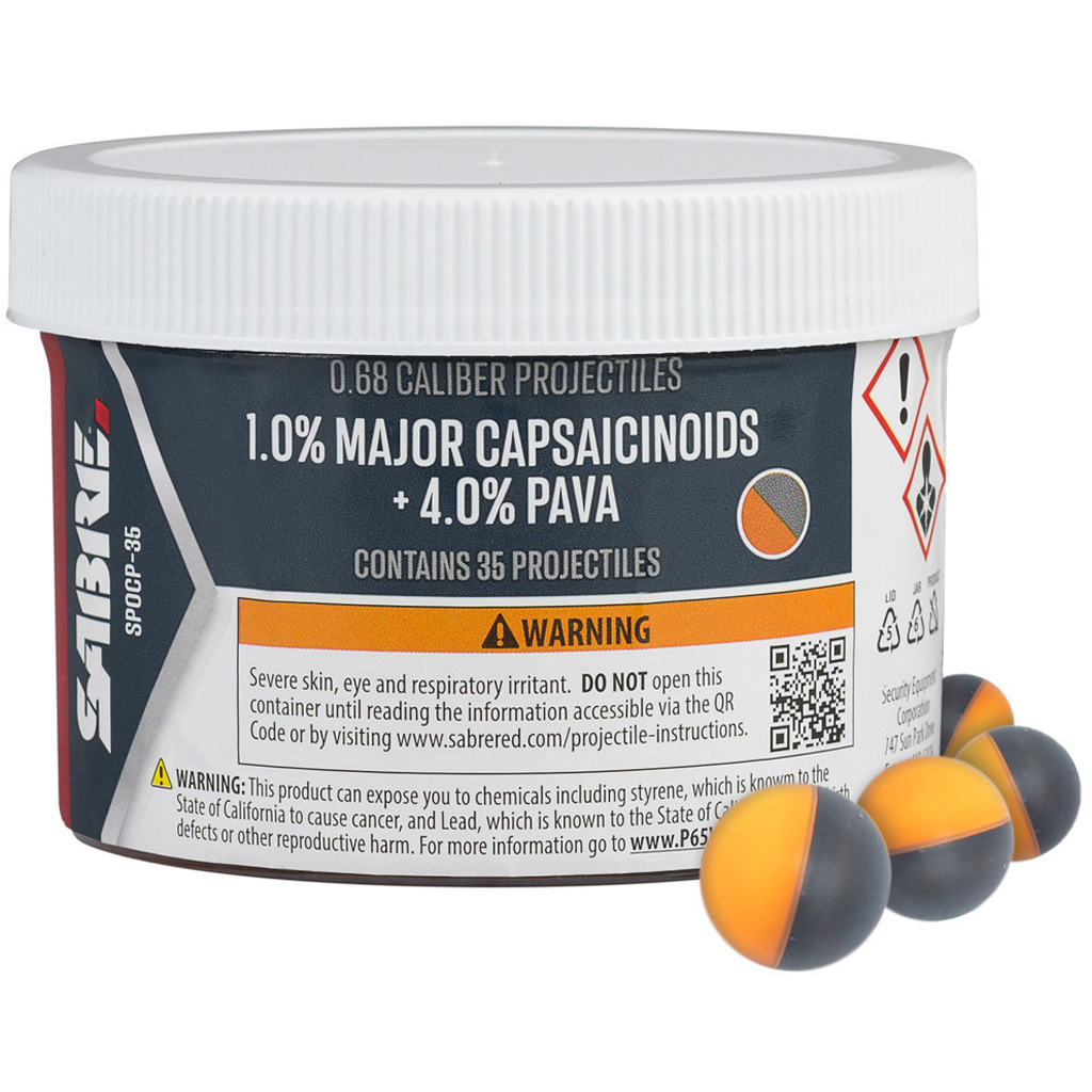 Sabre Red Pepper Projectiles - 35 Count Jar