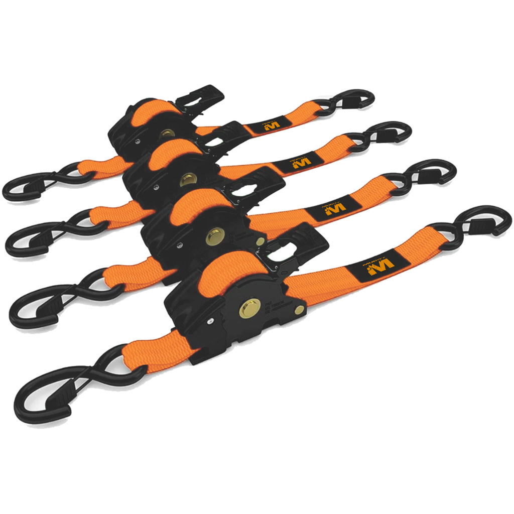 Muddy Retractable Ratchet Straps 1 X 10 4PK Orange