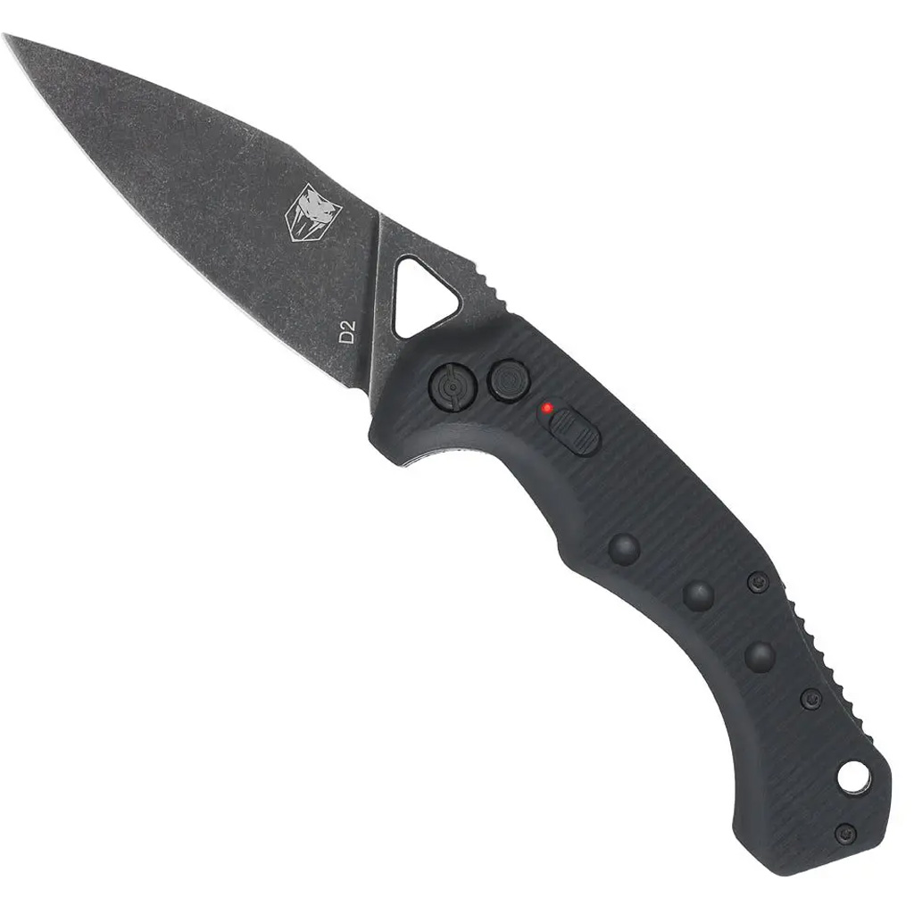 Cobratec Ryker Black Automatic Folding Knife G-10 D2 Steel