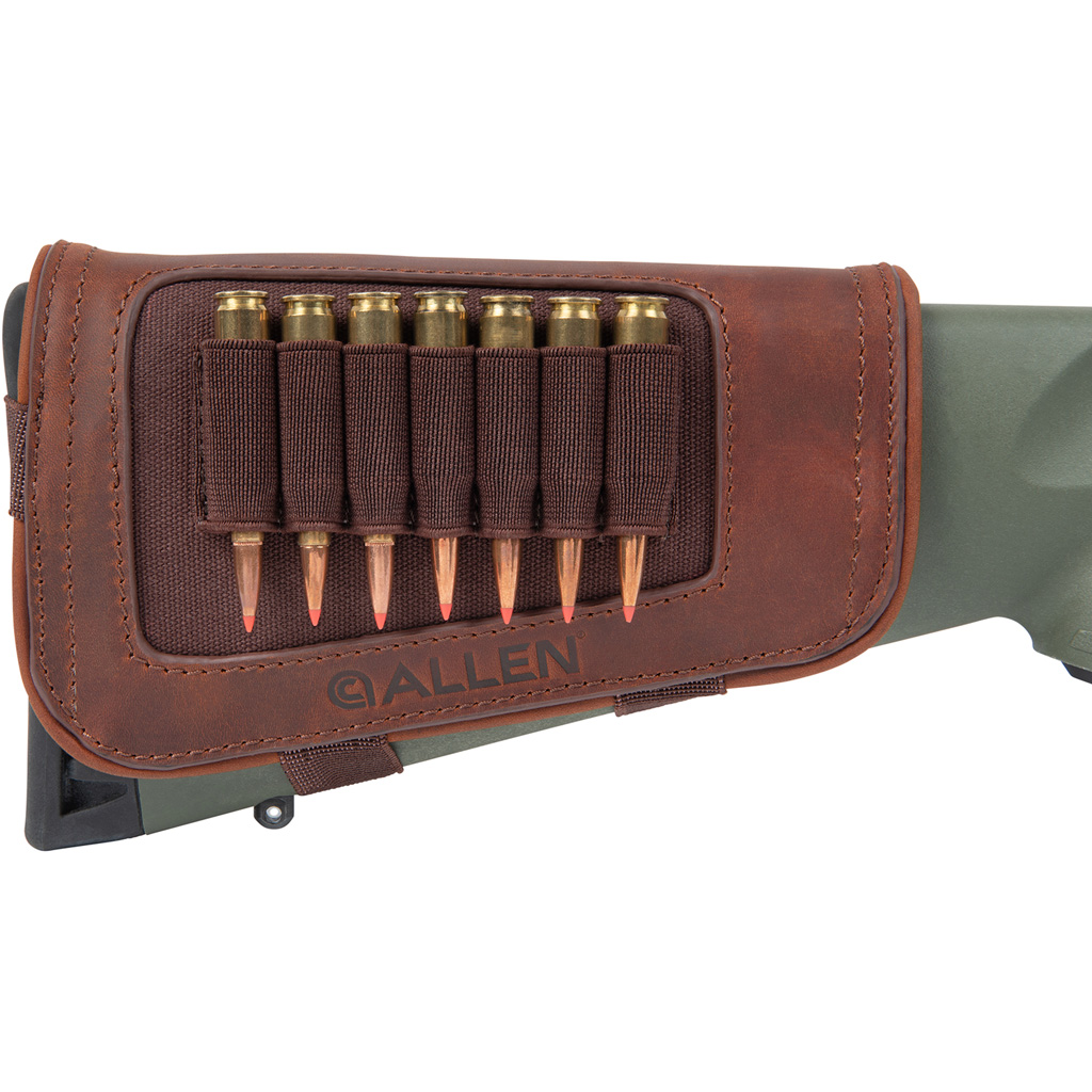 Allen New Castle Buttstock Cartridge Carrier 7-ROUND Brown Leather