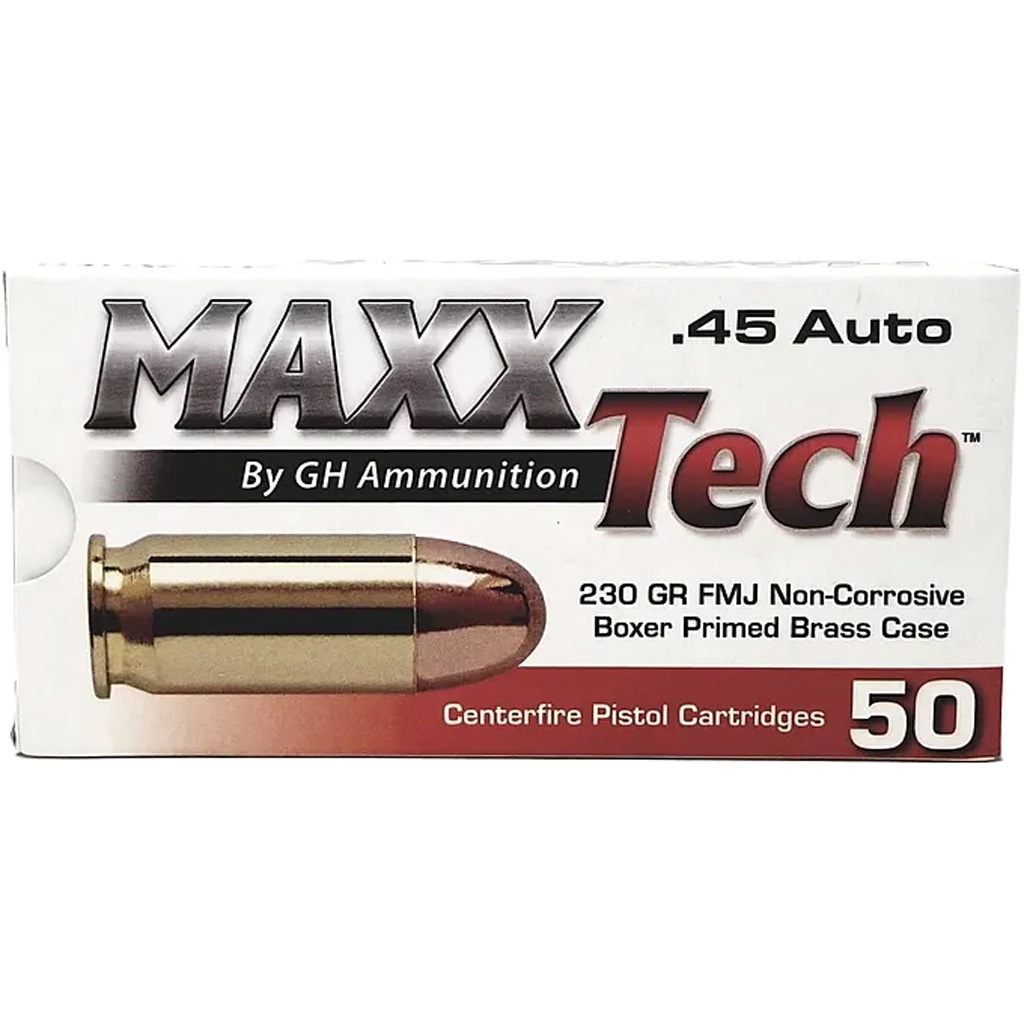Maxxtech 45 Acp 230 Gr Fmj Pistol Ammo 50 Rounds