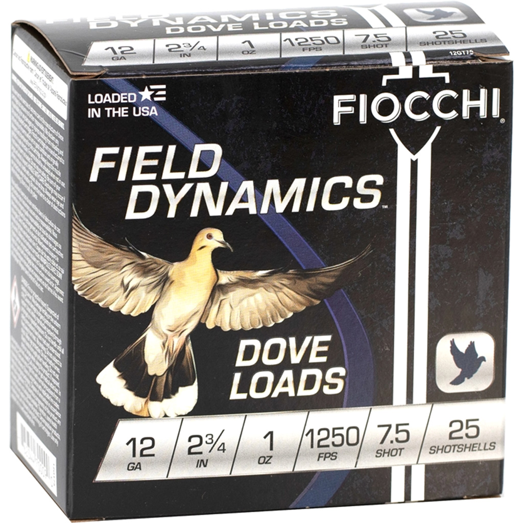 Fiocchi Dove & Quail 12GA 2.75 in 1 Oz 7.5 Shot 25-RD