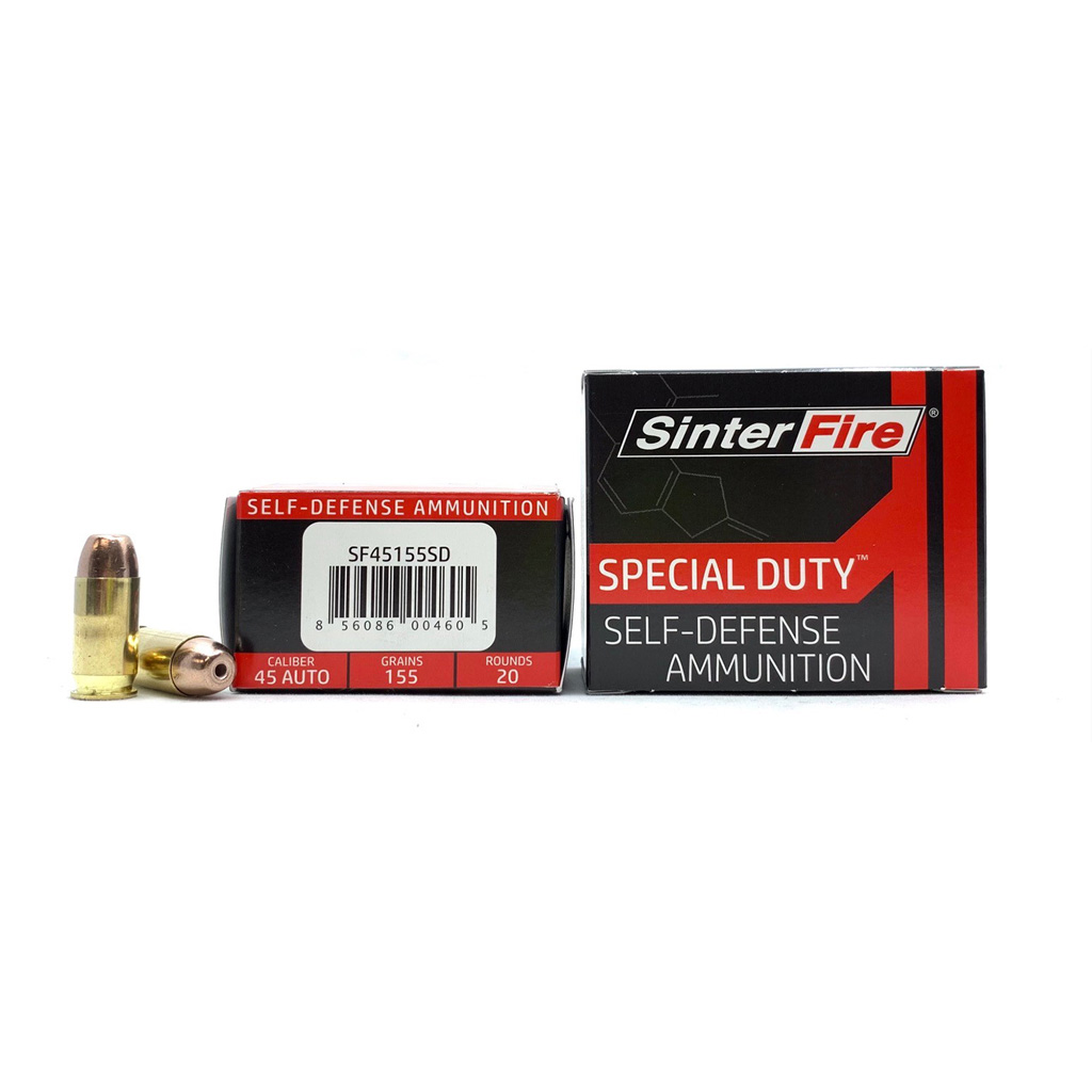 Sinterfire 45 Acp 155 Gr Lead Free Frangible Hollow Point 20 Rd.