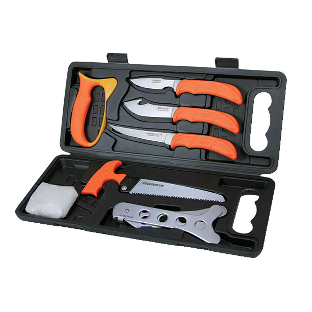 Outdoor Edge Wild-pak Butcher Kit 8 Piece Set - Orange Handle
