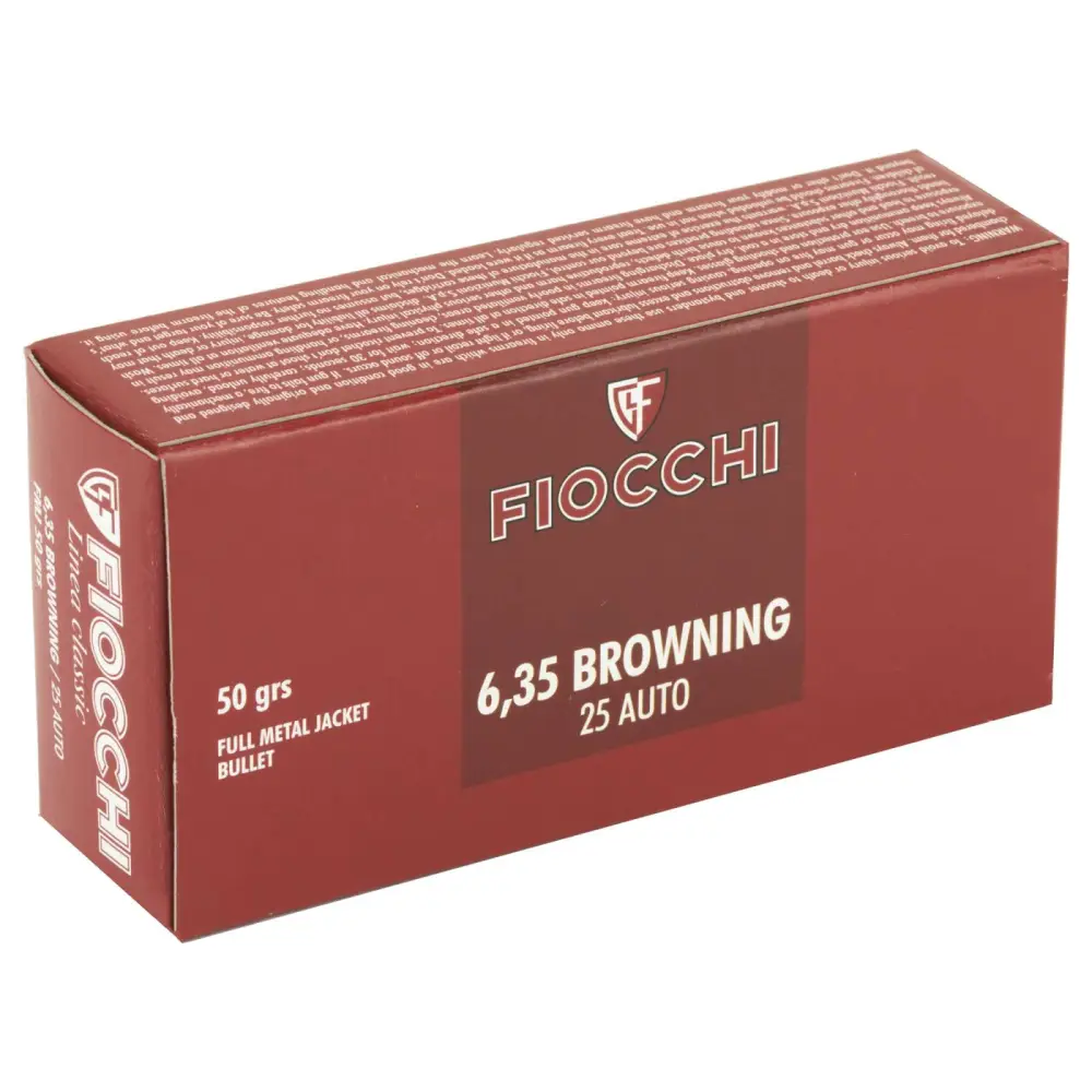 Fiocchi 25 Auto 50GR Fmj 50-RD Pistol Ammo