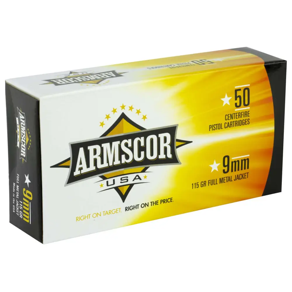 Armscor 9MM 115GR Fmj Ammo 50 Rounds