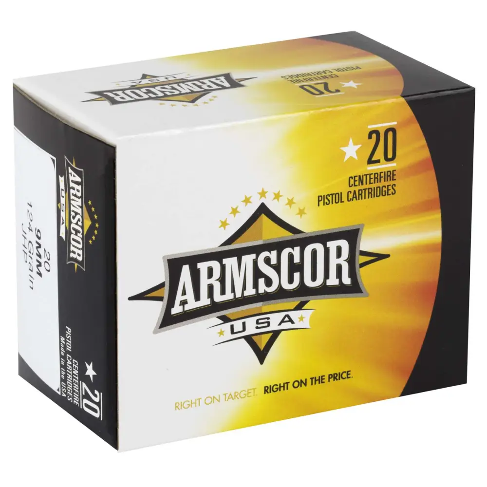 Armscor 9MM 124GR Jhp Ammo 20 Rounds