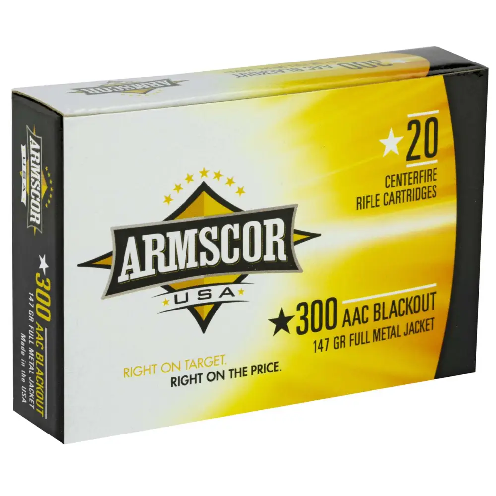 Armscor 300 Blackout 147GR Fmj Ammo 20 Rounds
