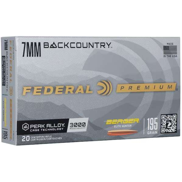 Federal 7MM Backcountry 195GR Berger Elite Hunter 20RD