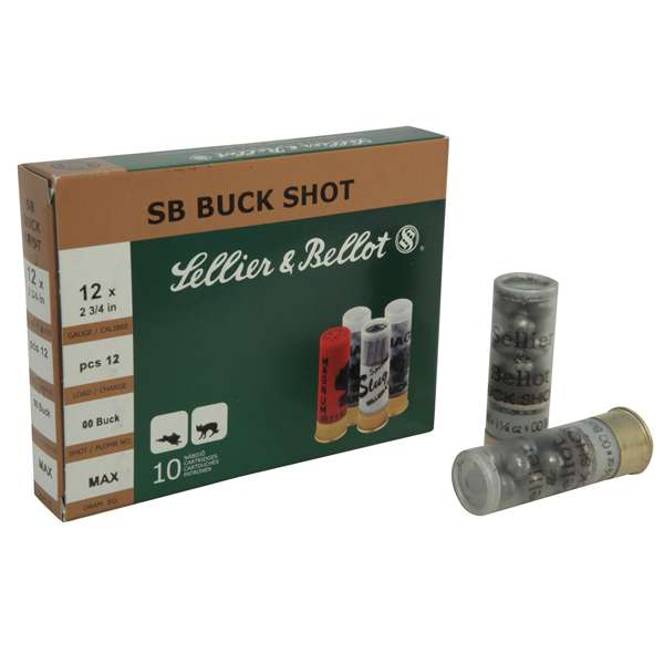 Sellier & Bellot 12GA 2.75 4 Buck 25RD Box 10 Boxes Per Case