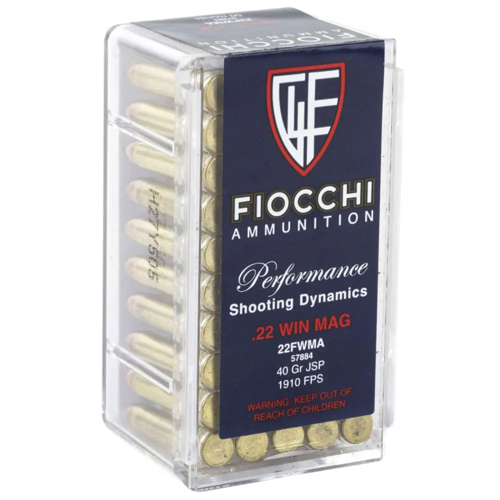 Fiocchi 22 Wmr 40GR Jacketed Soft Point 50RD