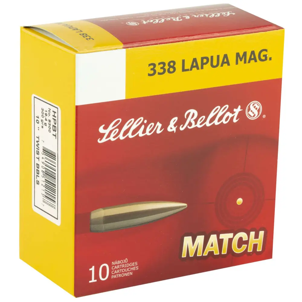 Sellier & Bellot .338 Lapua Mag 300GR Hpbt 10 Rd
