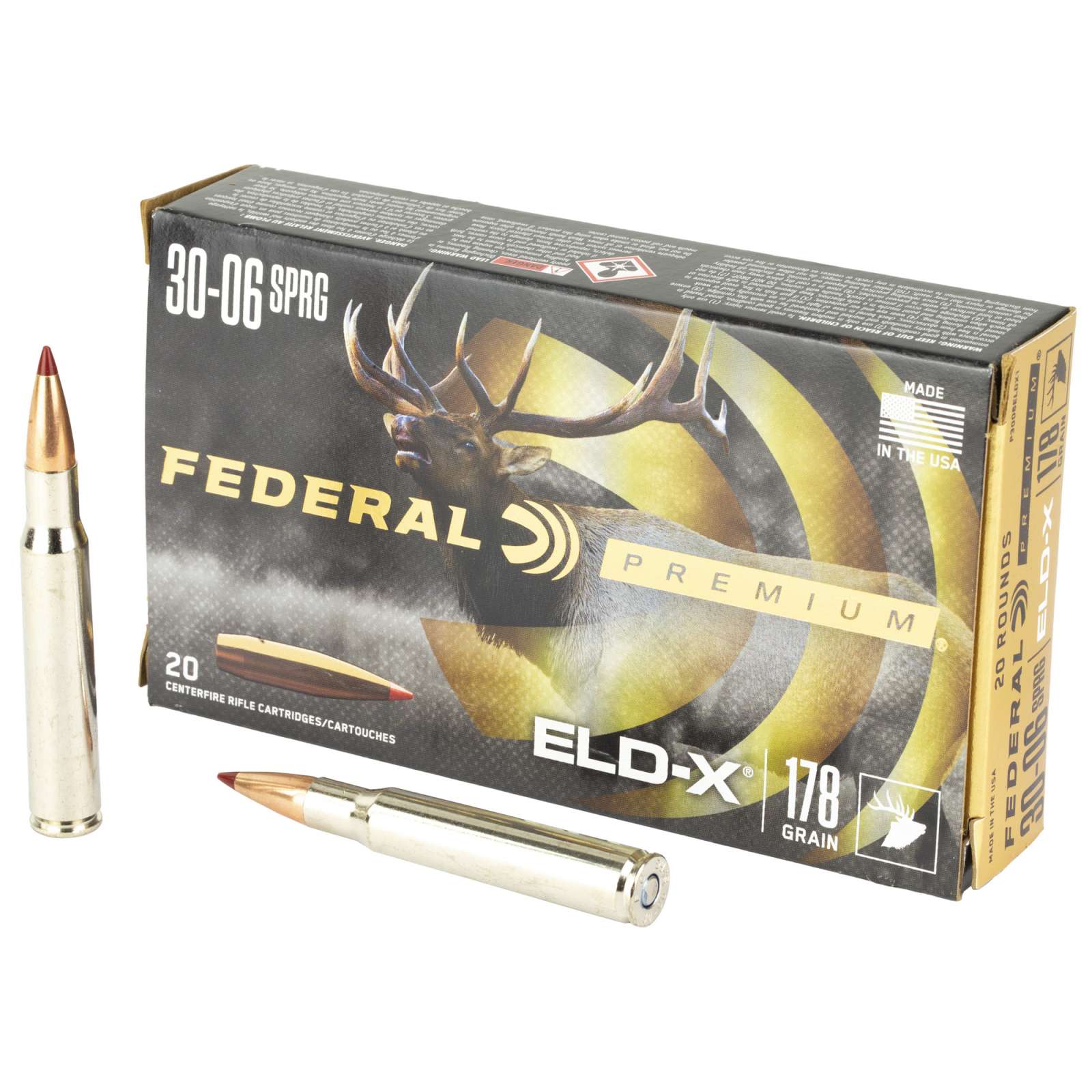 Federal Premium 30-06 Springfield 178 Gr Eld-x Ammo 20 Rd