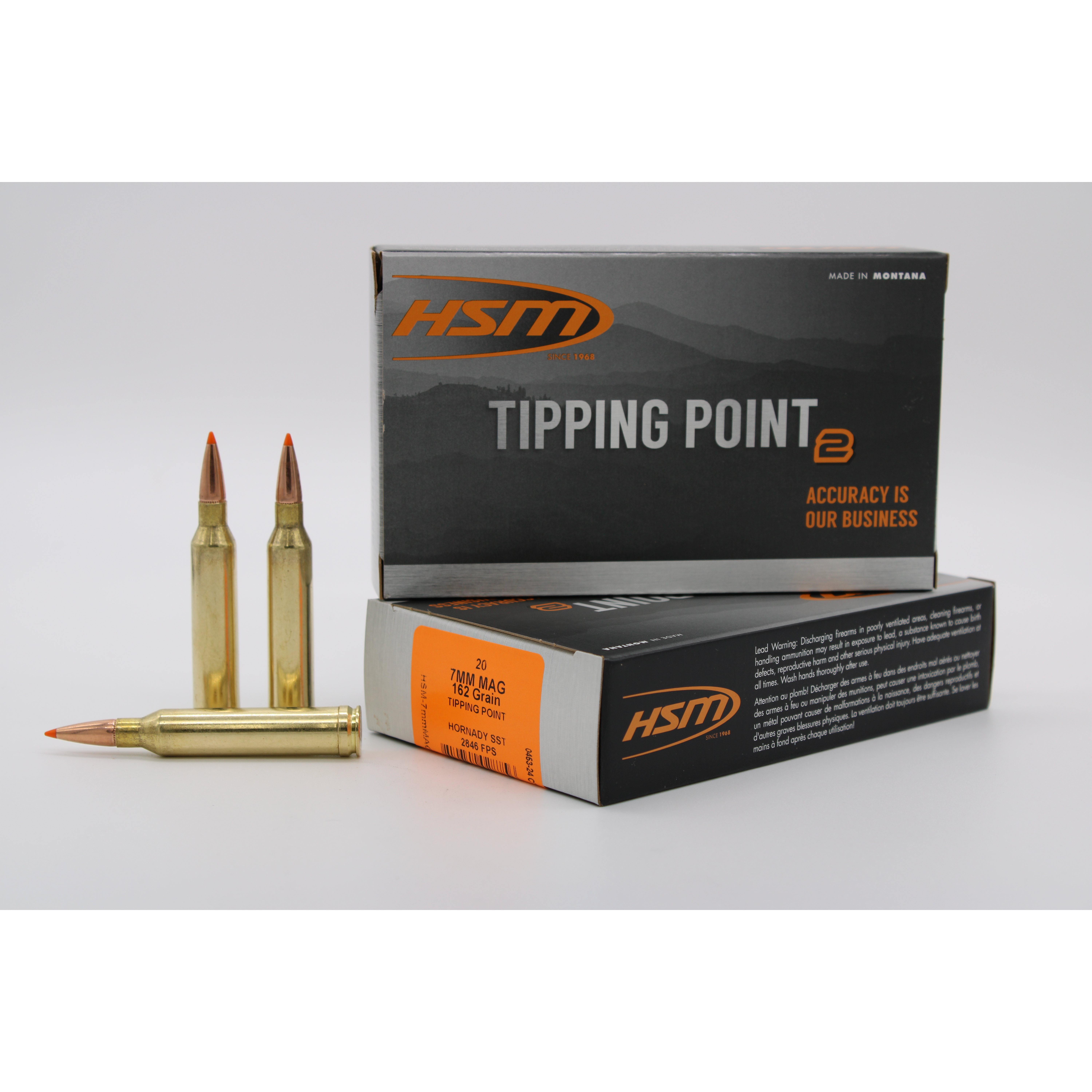 Hsm 7MM Rem Mag 162GR Tipping Point 2 20RD Box