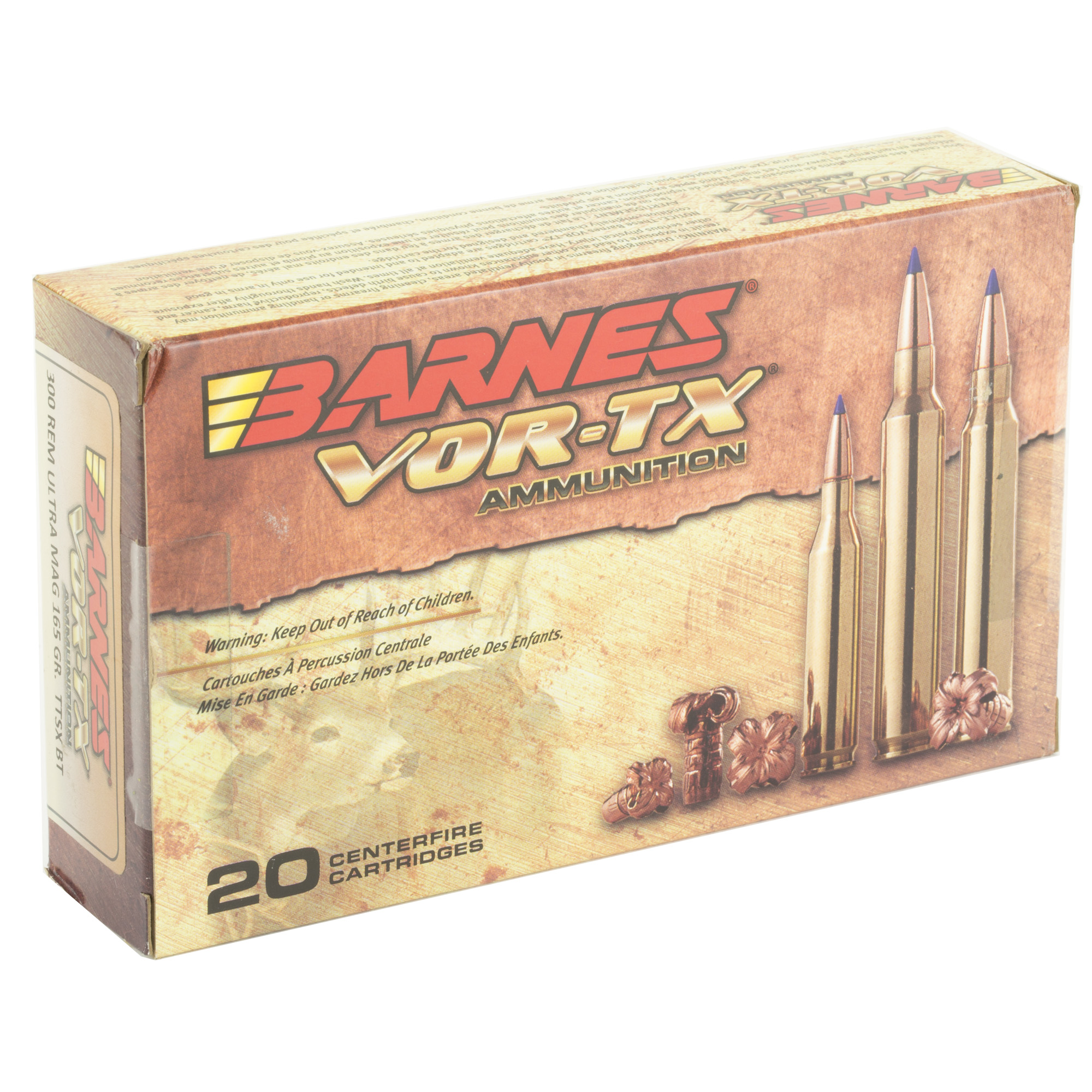 Barnes Vor-tx 300 Rem Ultra Magnum 165GR Tipped Triple Shock X