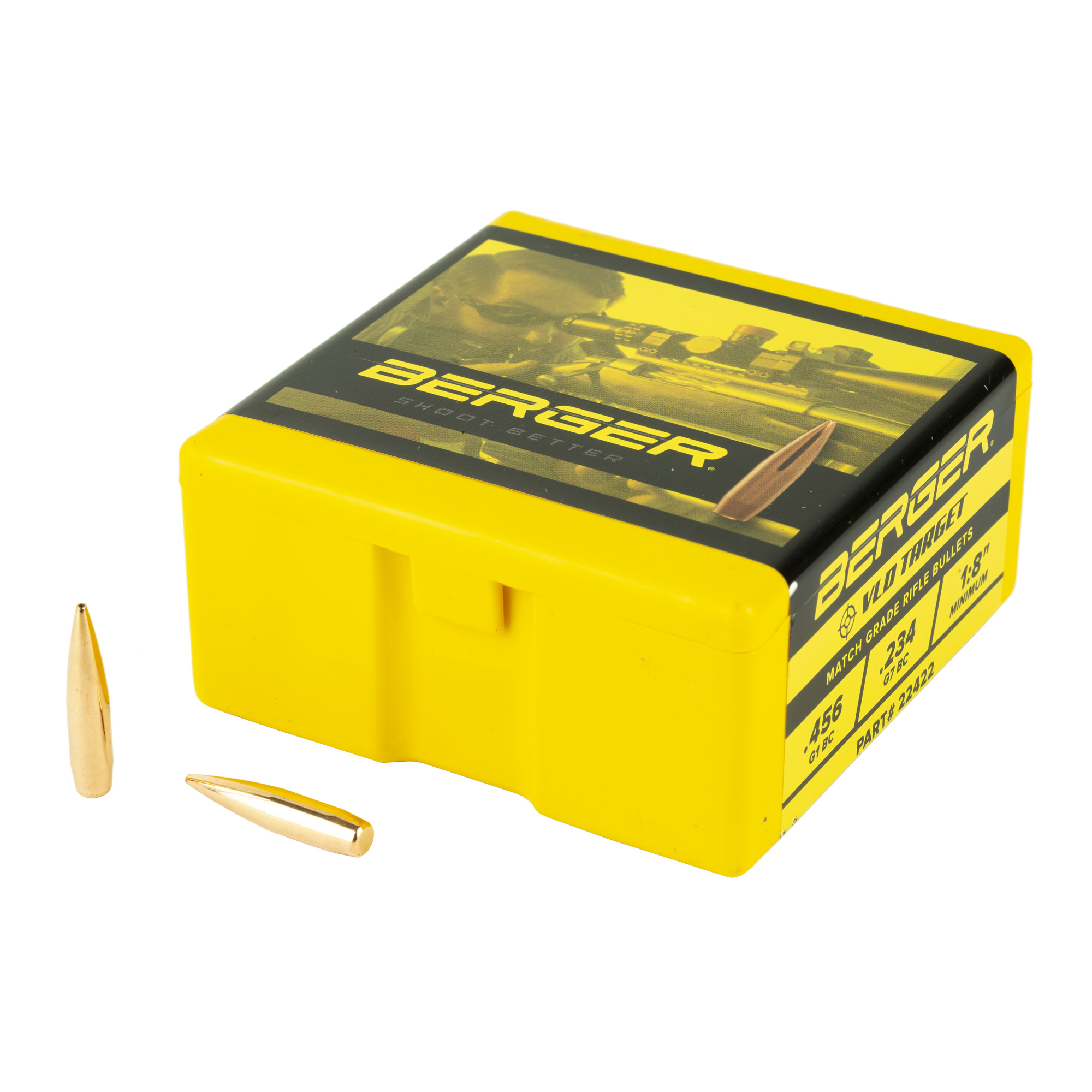 Berger 22 Caliber .224 Diameter 80 Grain Vld Target Bullets 100 Count