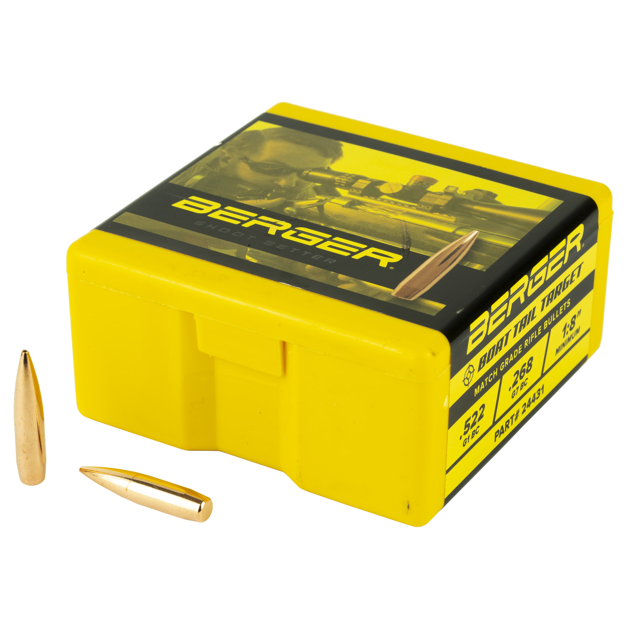 Berger 6MM .243 108GR Target Match Boat Tail Hollow Point 100CT
