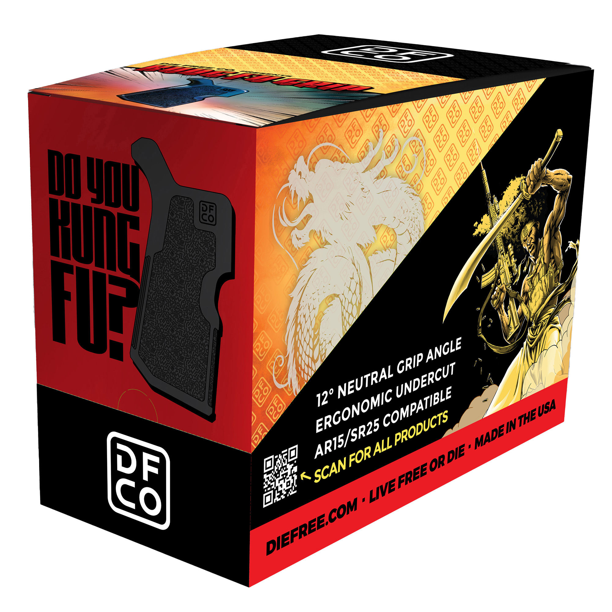 Die Free Co Kung Fu Grip Black 10 Pack Display