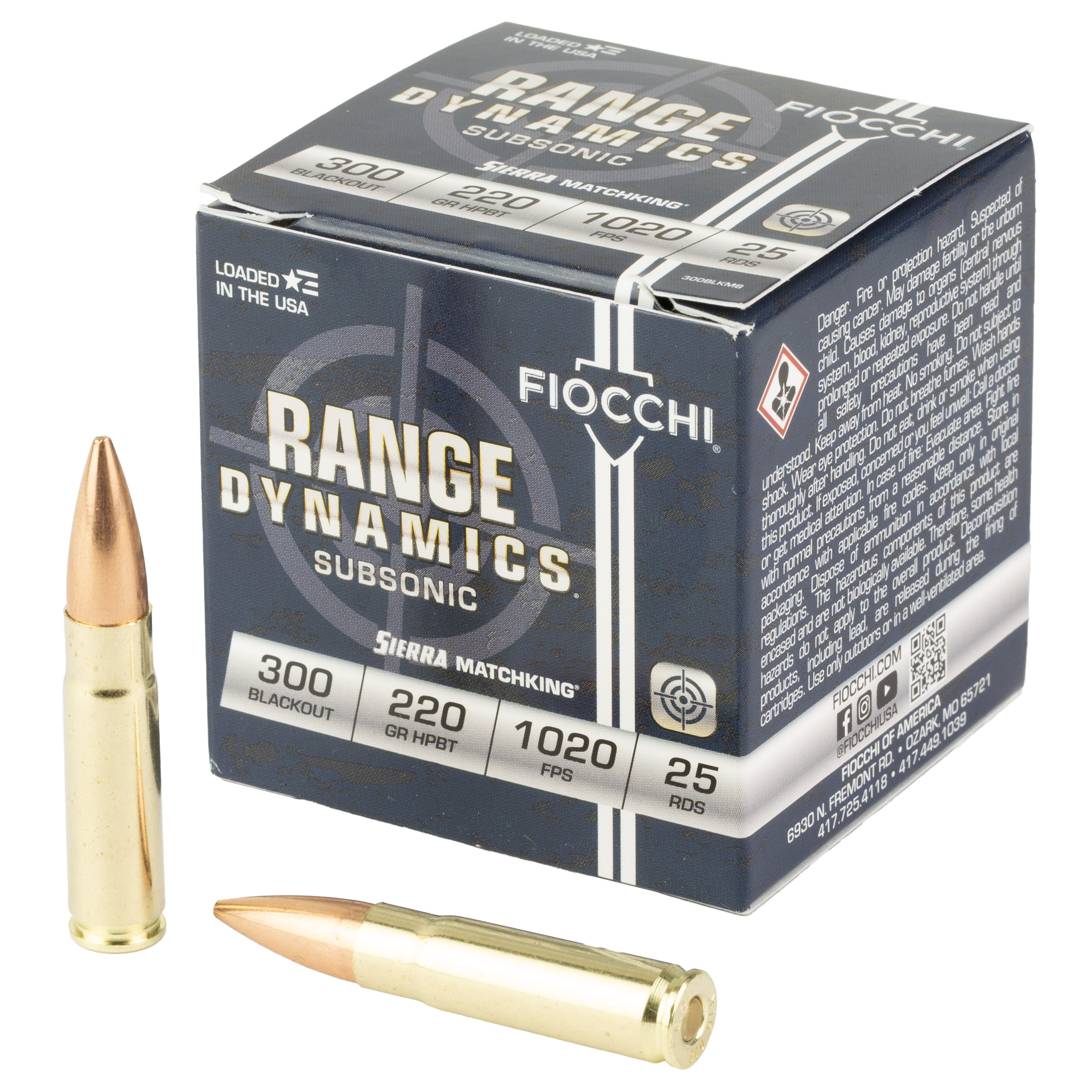 Fiocchi 300 Blackout 220GR Hpbt Matchking 25-RD