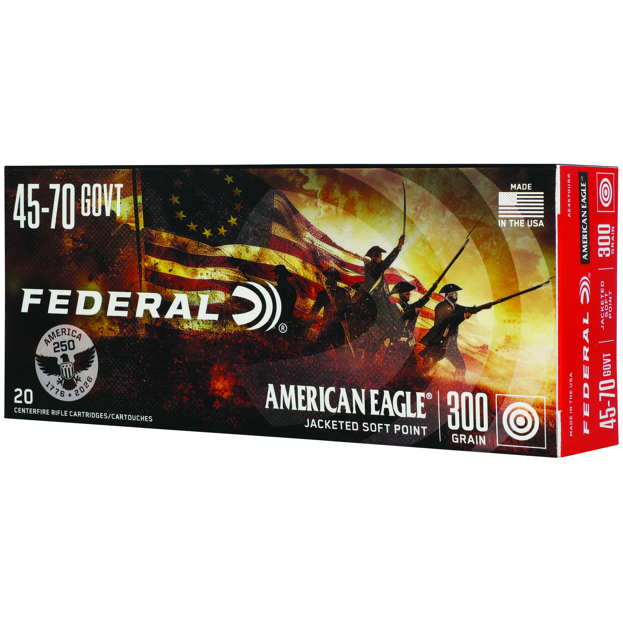Federal AE4570USA 4570GOV 300 Soft Point 20/10