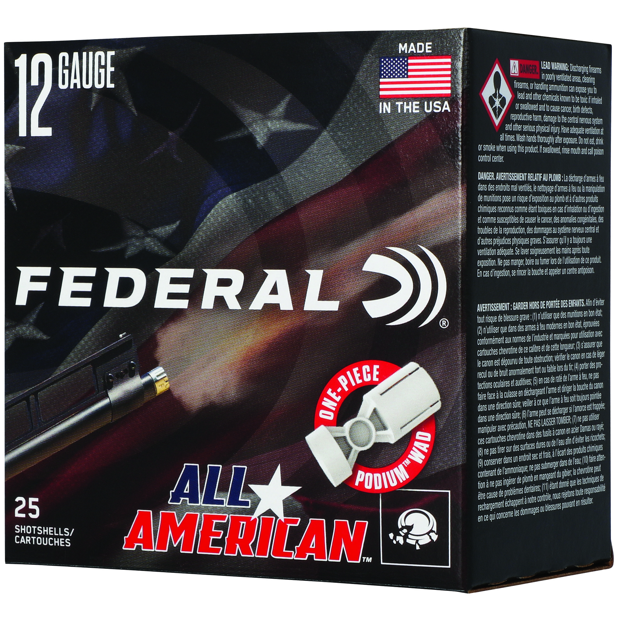 Federal FAA12H8 12 Gauge 2.75 1-1/8 Oz 8 Shot