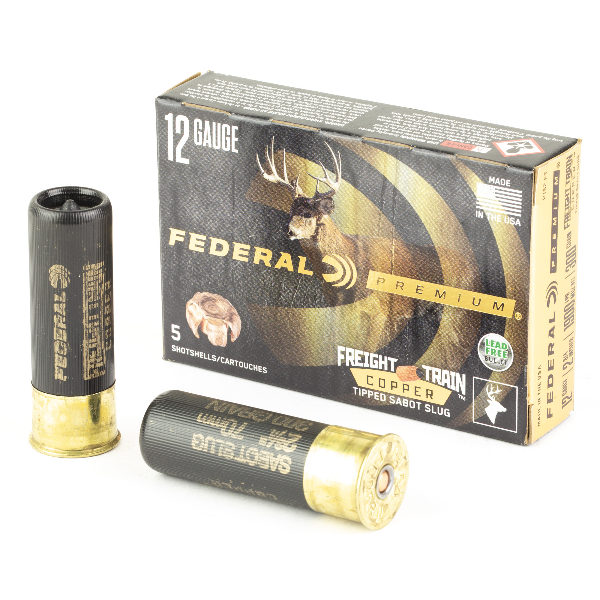 Federal Premium Freight Train 12GA 300GR Sabot Slug Ammo 5RD
