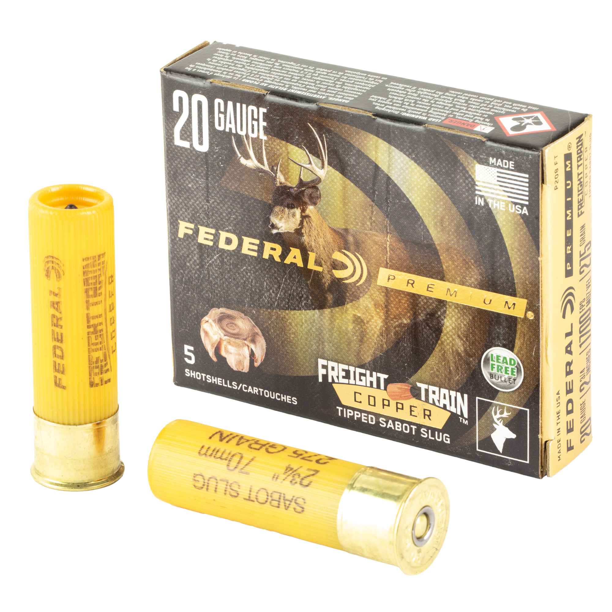 Federal Premium Freight Train Copper Sabot Slug 20GA 2-3/4 275GR 5RD