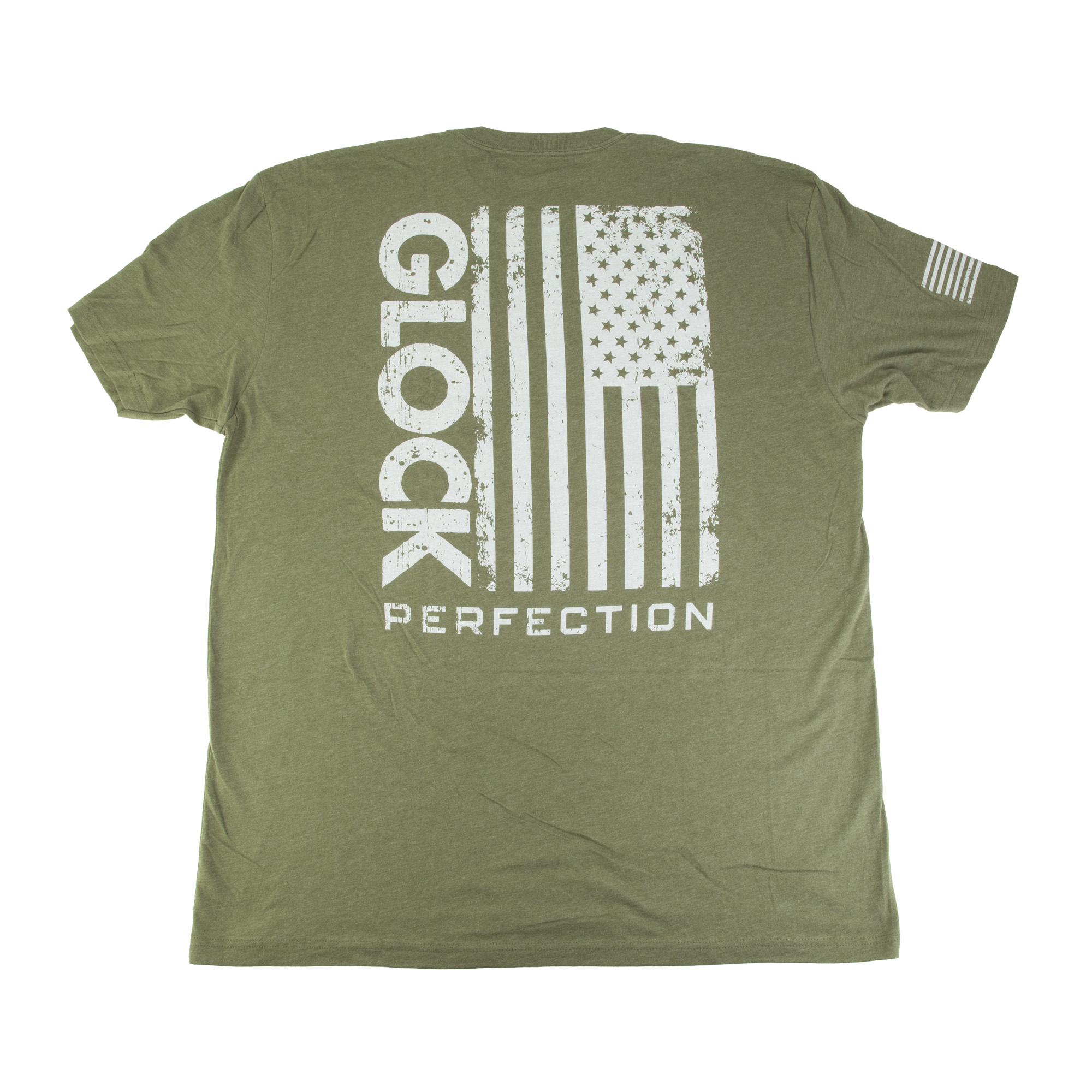 Glock Oem Perfection Flag Tee Short Sleeve 2XL Olive Drab Green - Image 2