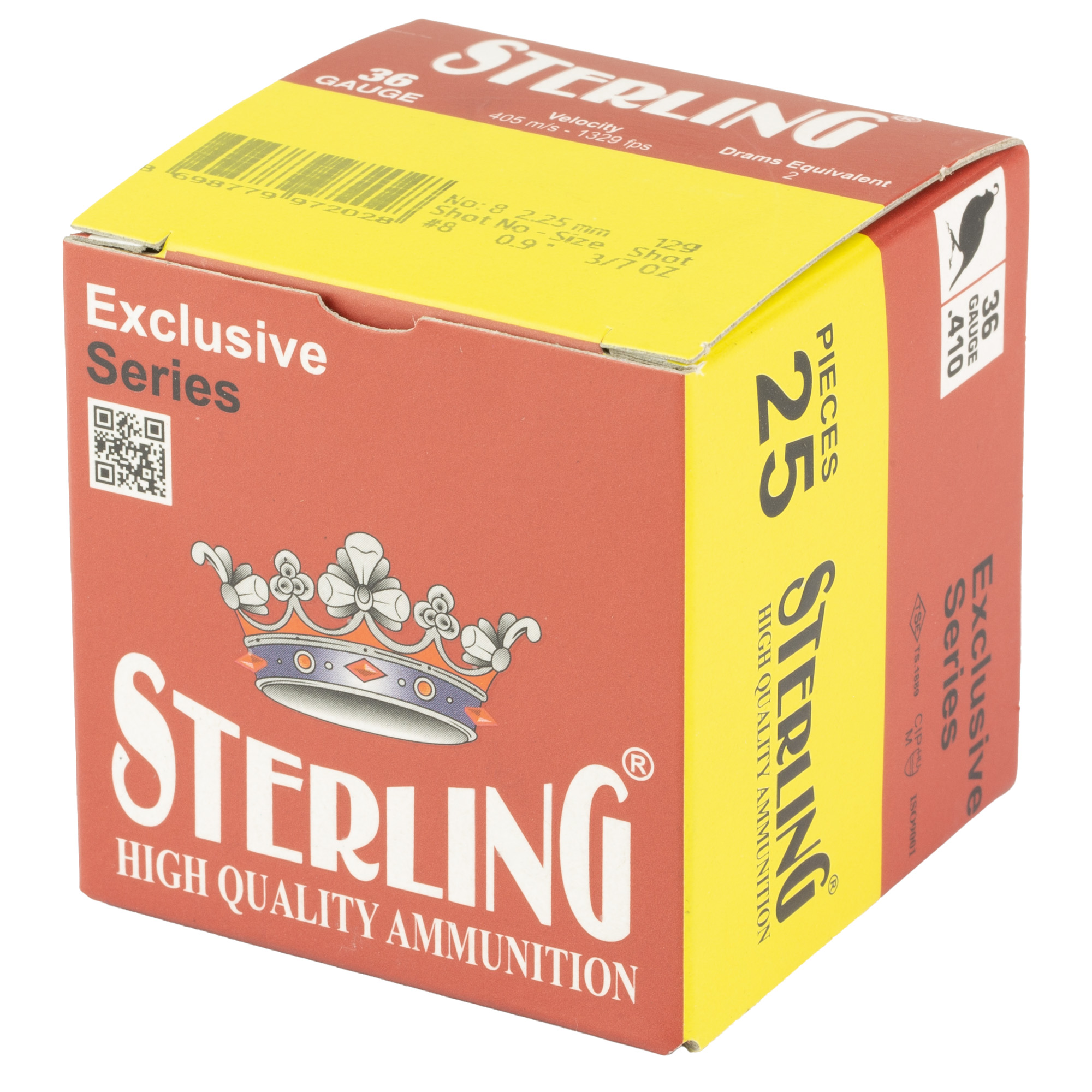 Sterling Exclusive 410 Gauge 2.5 8 25/500 Shot Shells - Image 3