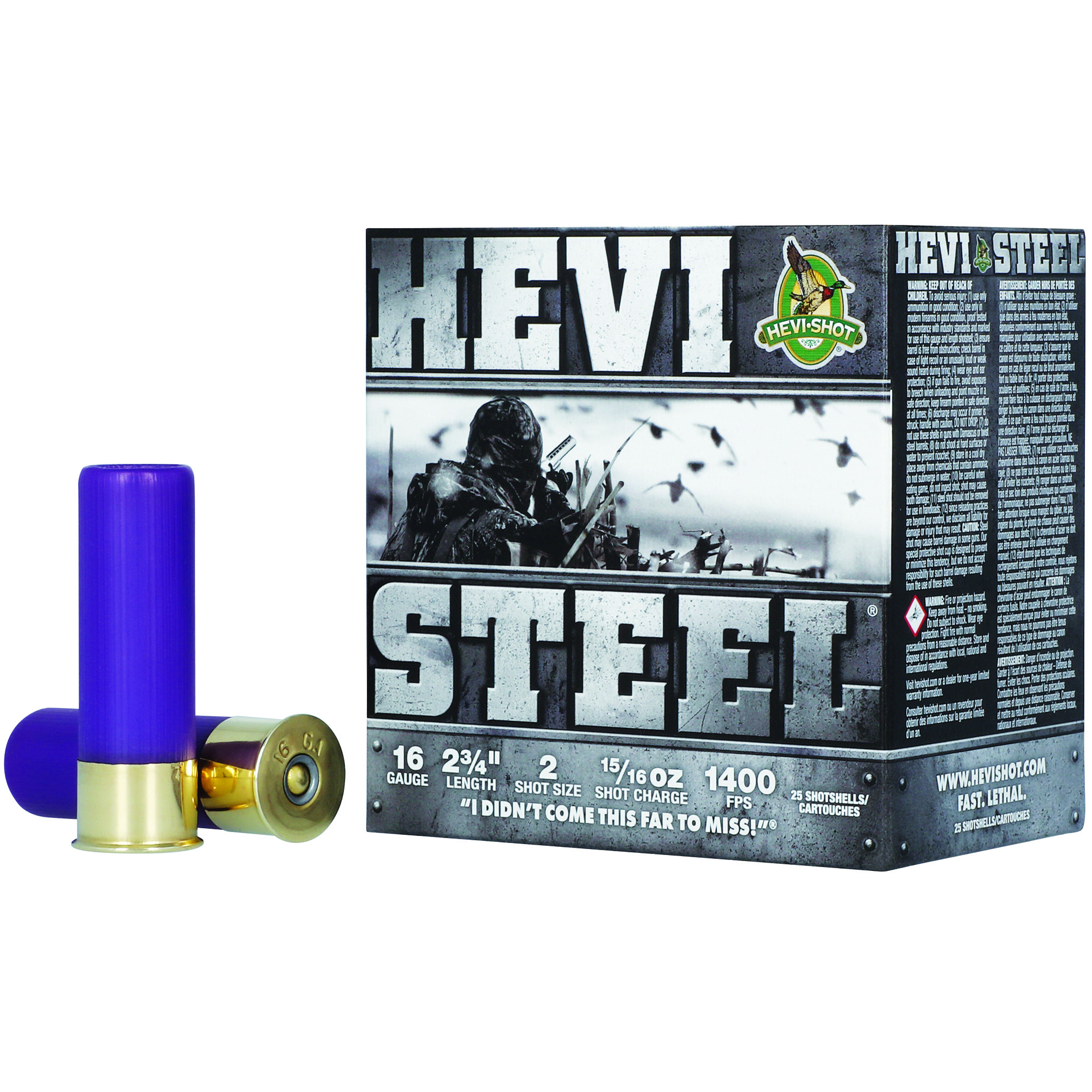 Hevi-steel 16GA 2-3/4IN 1OZ 2 Ammo 25RD