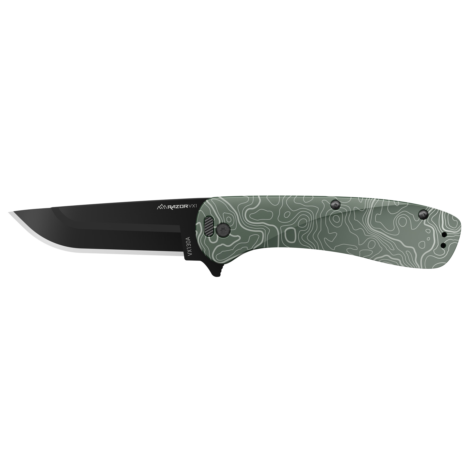 Outdoor Edge Razor VX1 Folding Knife 3 Plain Edge Green