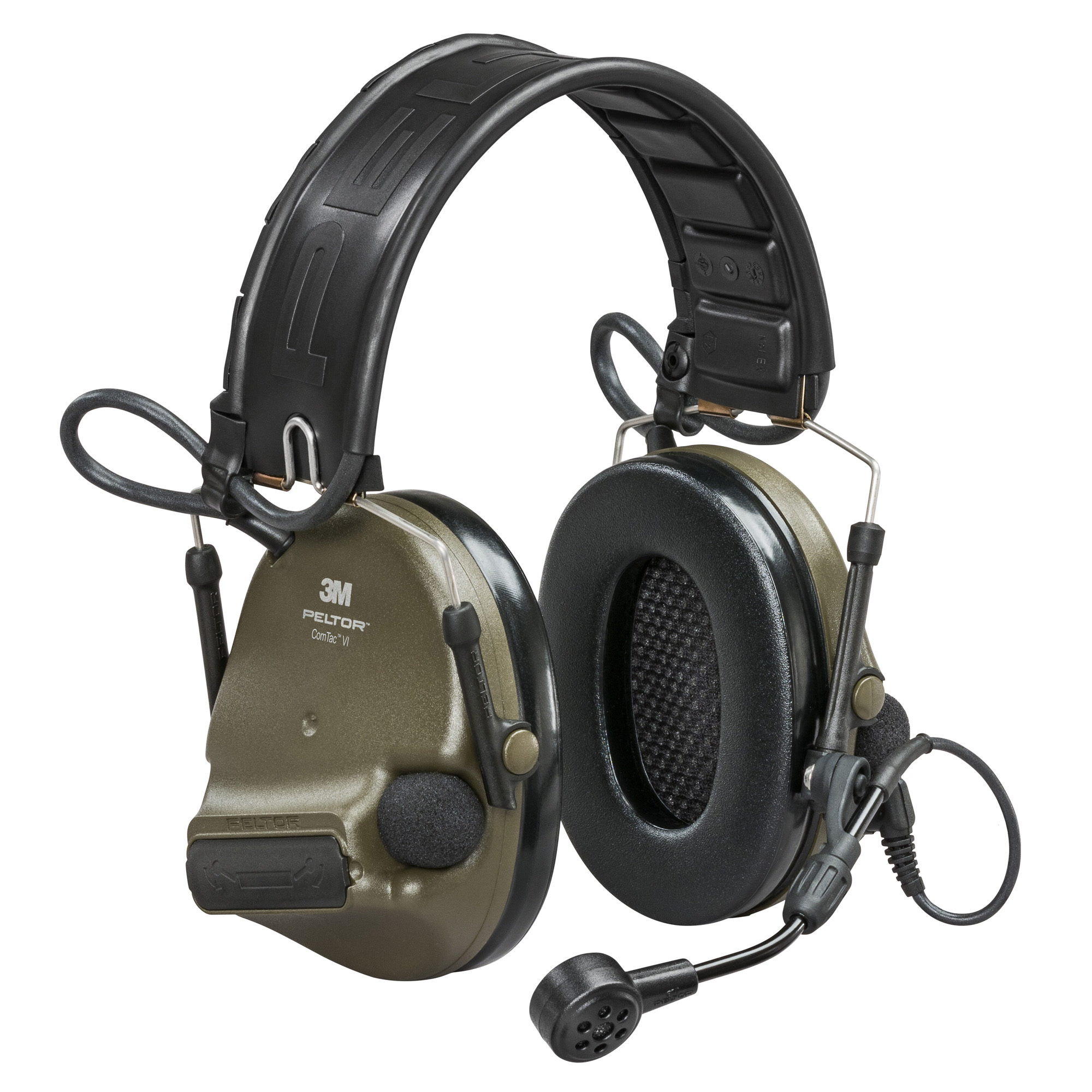 3M Peltor Comtac Vi Defender Electronic Earmuff Olive Drab Green