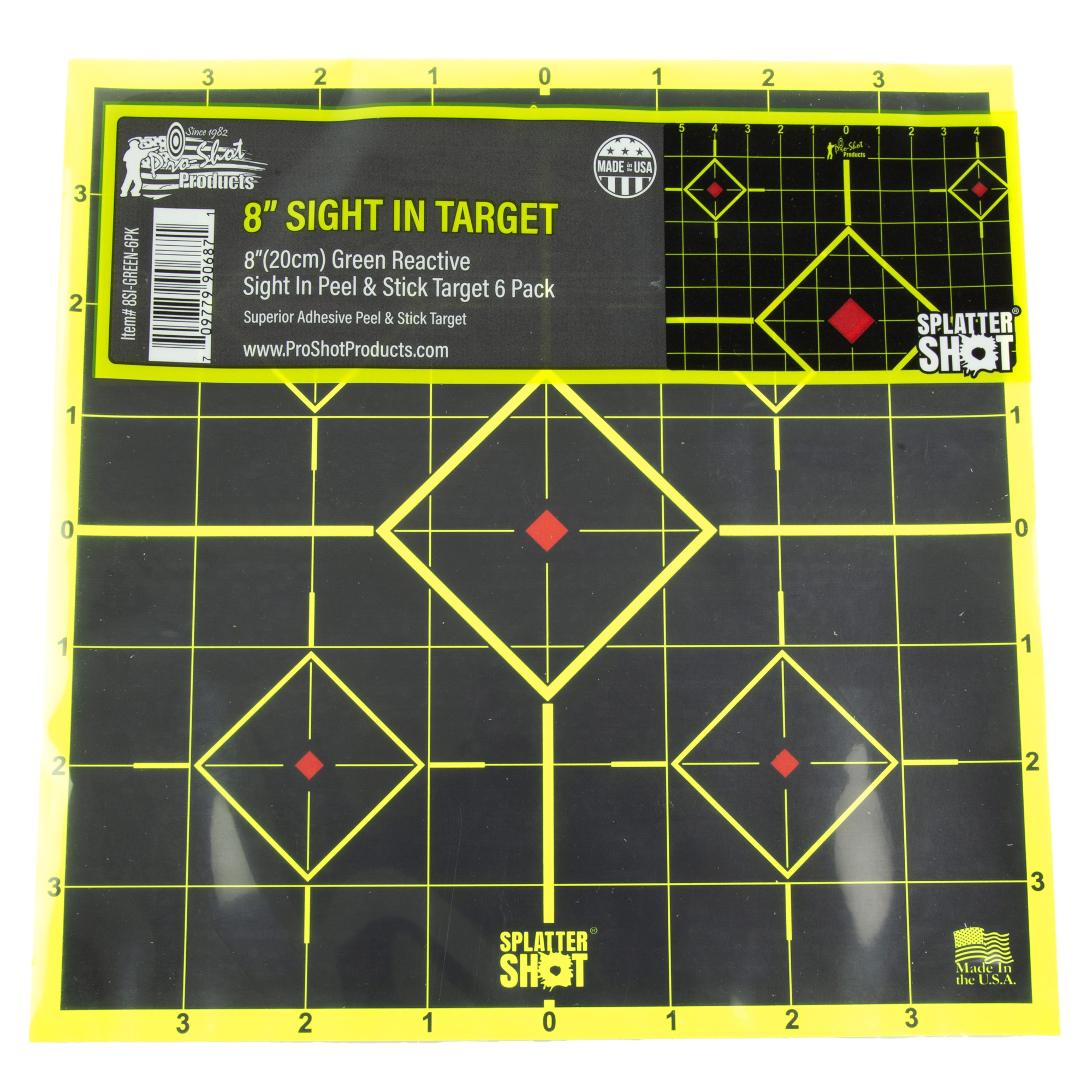 Pro-shot 8 Splatter Shot Peel & Stick Target - 6 Pack
